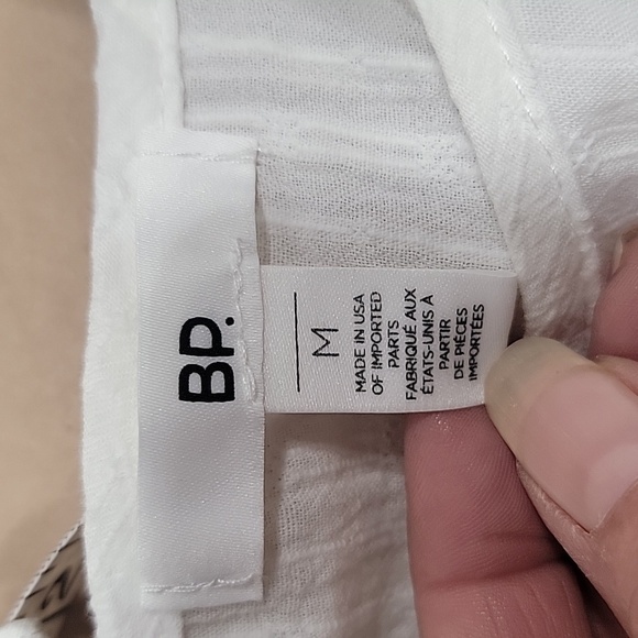 Bp Peasant Blouse, High Waist, Balloon Sleeve, Semi-Sheer, Size M, NEW with Tag - Picture 4 of 10